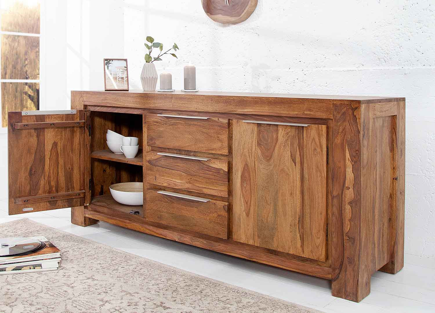 Buffet en sesham 2 portes et 3 tiroirs 175 cm Sevian