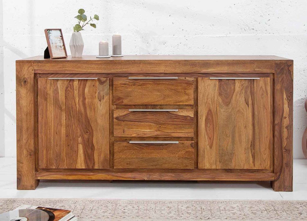 Buffet en sesham 2 portes et 3 tiroirs 175 cm Sevian