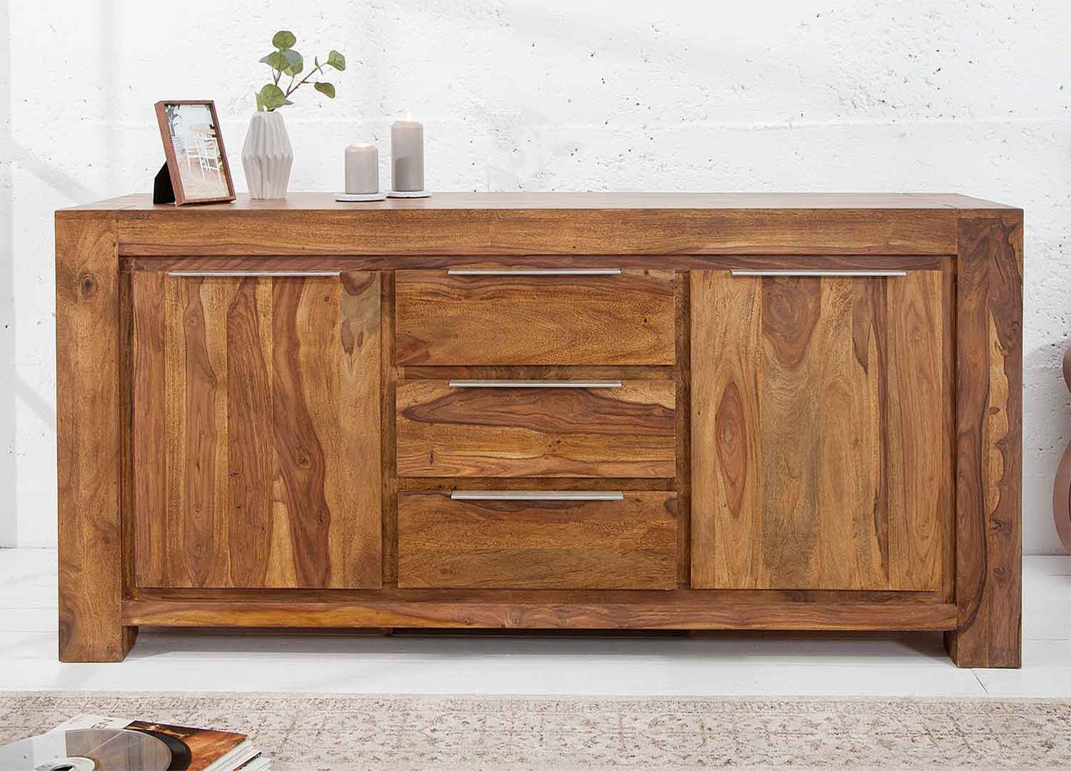 Buffet en sesham 2 portes et 3 tiroirs 175 cm Sevian