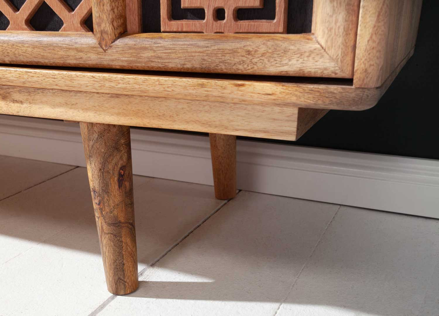 Buffet enfilade 3 portes style oriental en bois de manguier