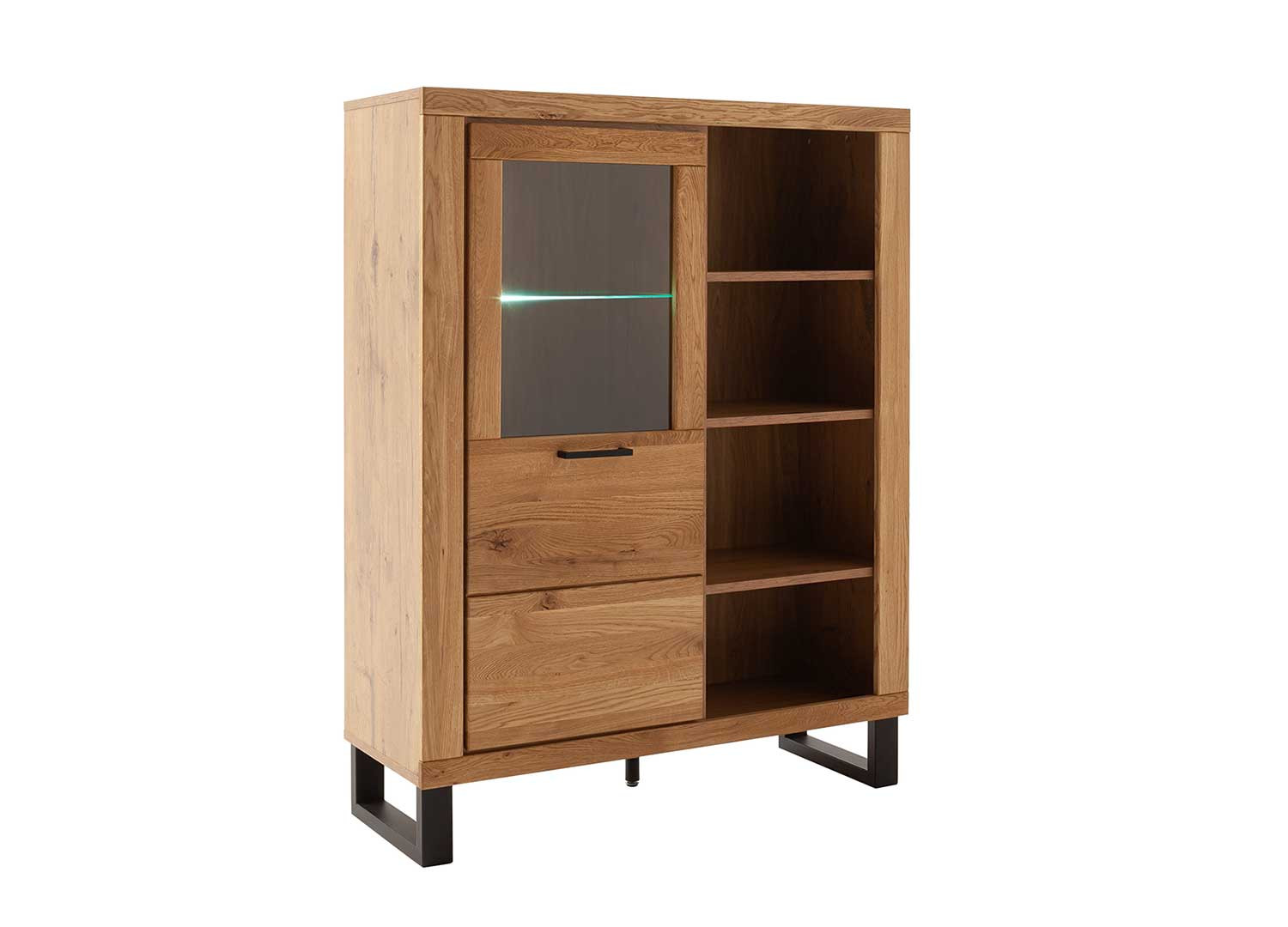 Buffet haut 140 cm bois et noir Jambo