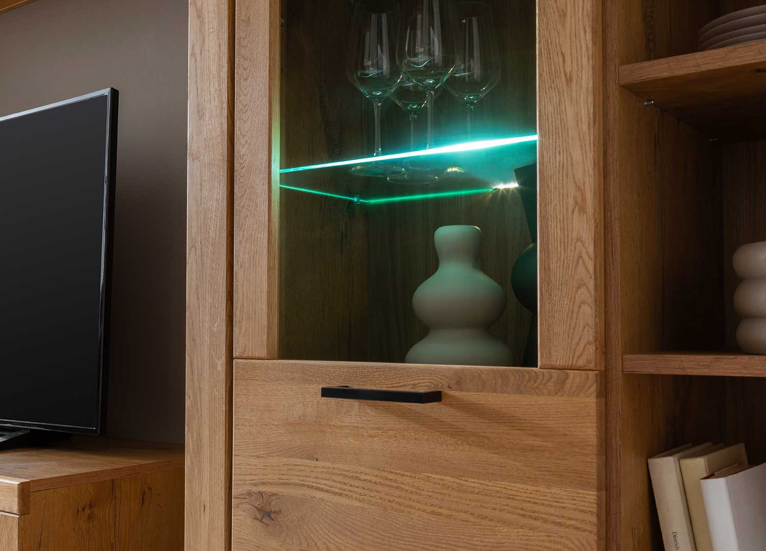 Buffet haut 140 cm bois et noir Jambo