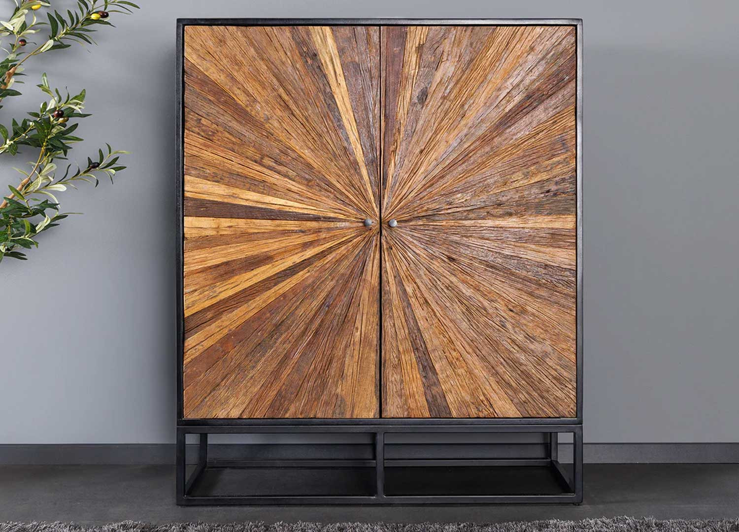 Buffet haut 2 portes manguier et teck Taylor