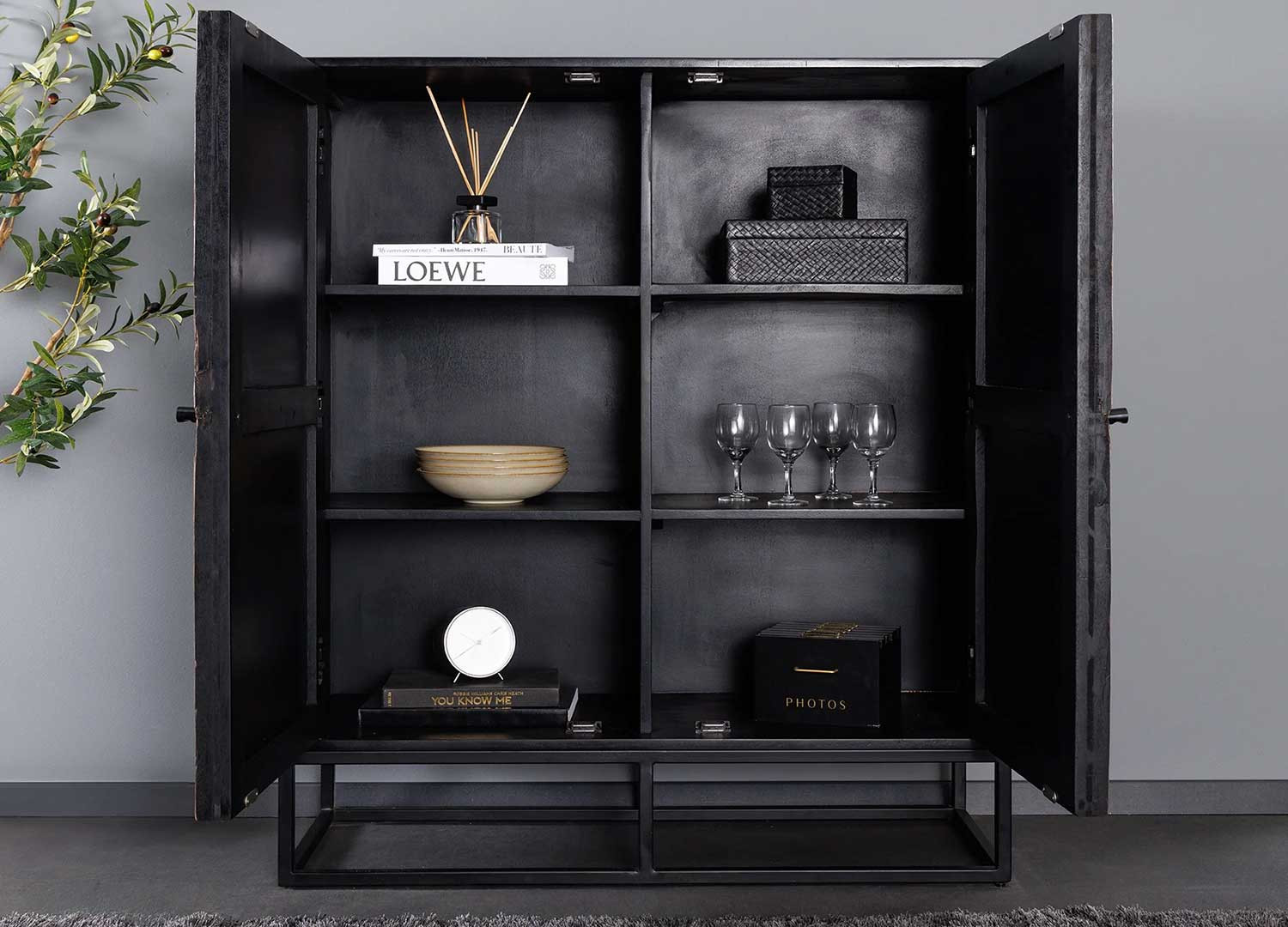 Buffet haut 2 portes manguier et teck Taylor