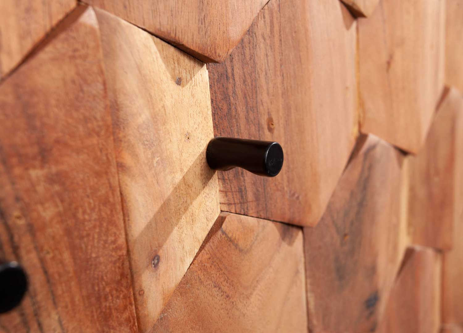 Buffet haut acacia massif 3 portes et 3 tiroirs effet mosaïque