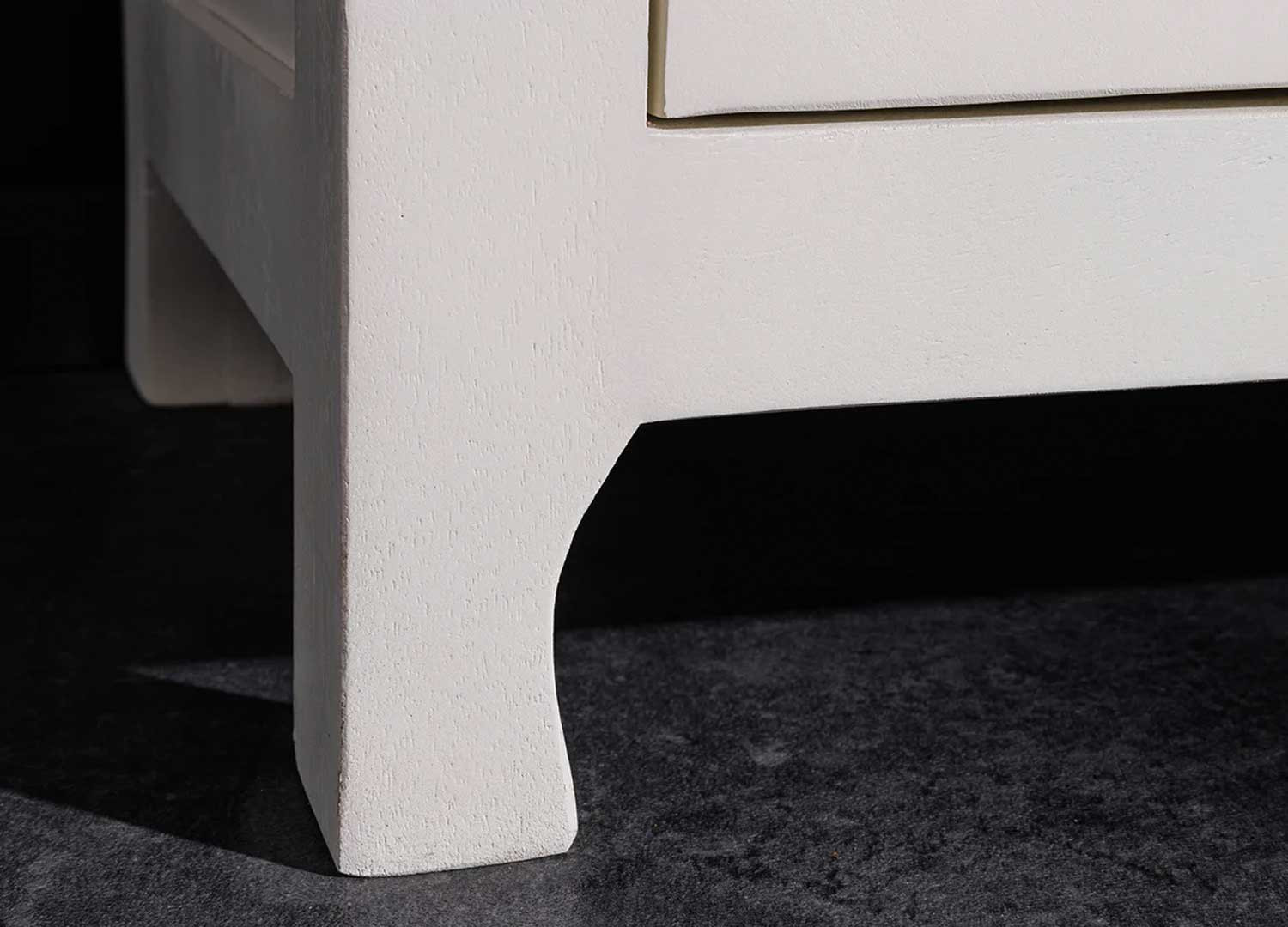 Buffet haut blanc en bois de manguier style oriental Azura