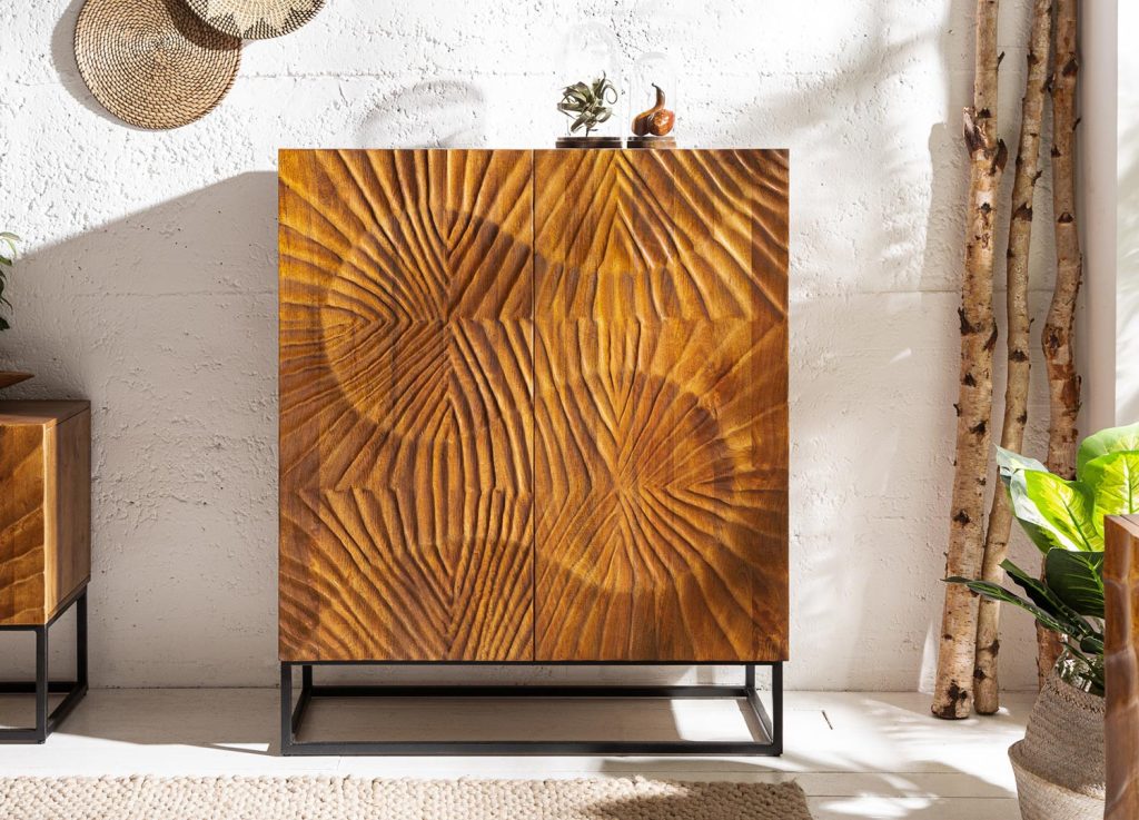 Buffet haut de salon bois massif brun