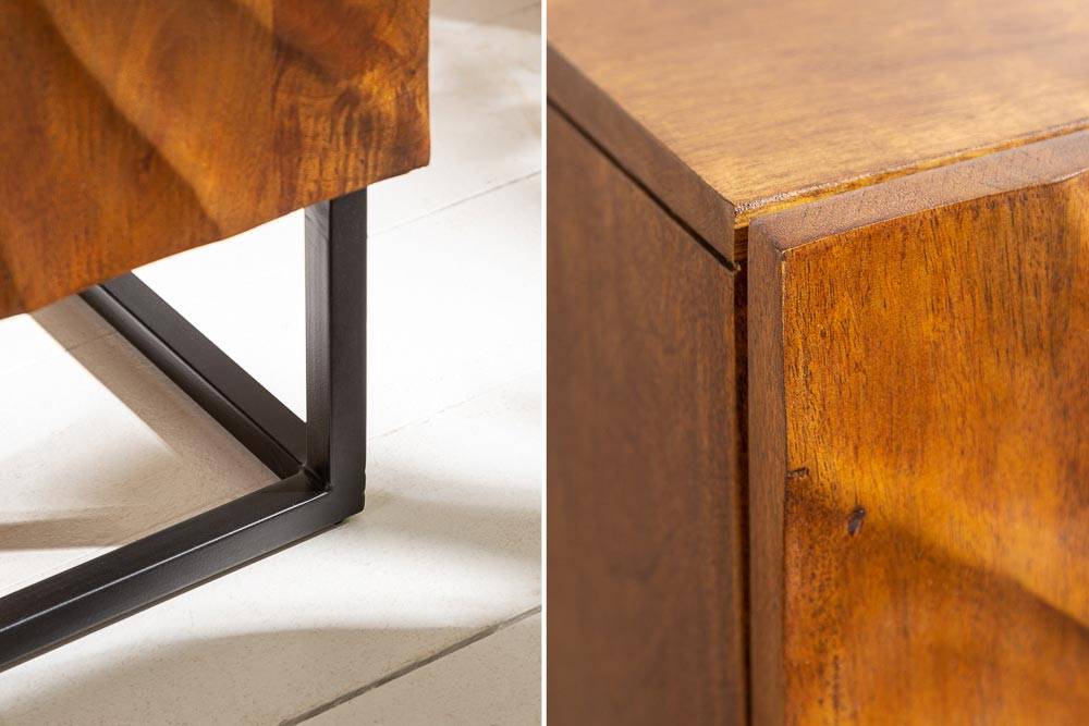 Buffet haut de salon bois massif brun
