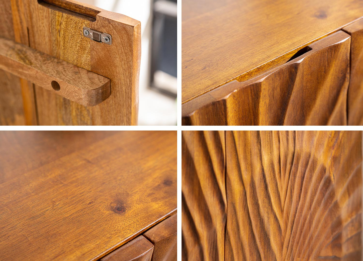 Buffet haut de salon bois massif brun