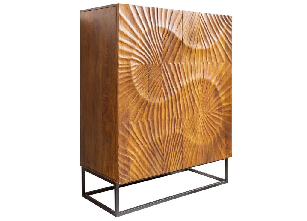 Buffet haut de salon bois massif brun