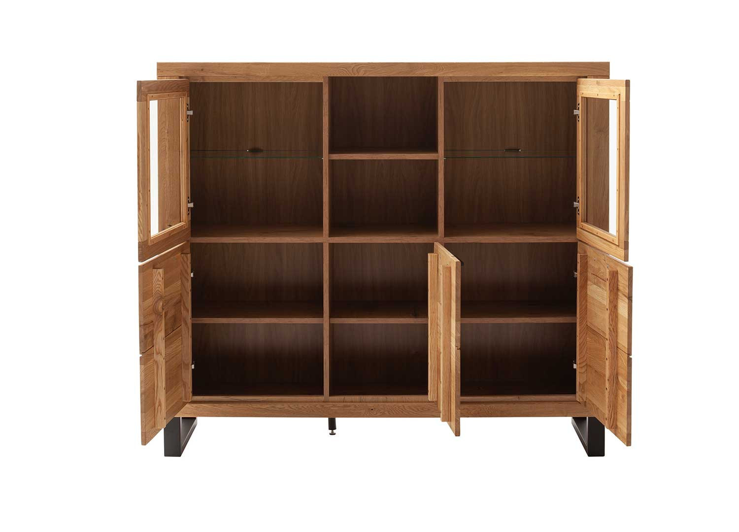 Buffet haut en bois 5 portes et 2 niches ouvertes Jambo