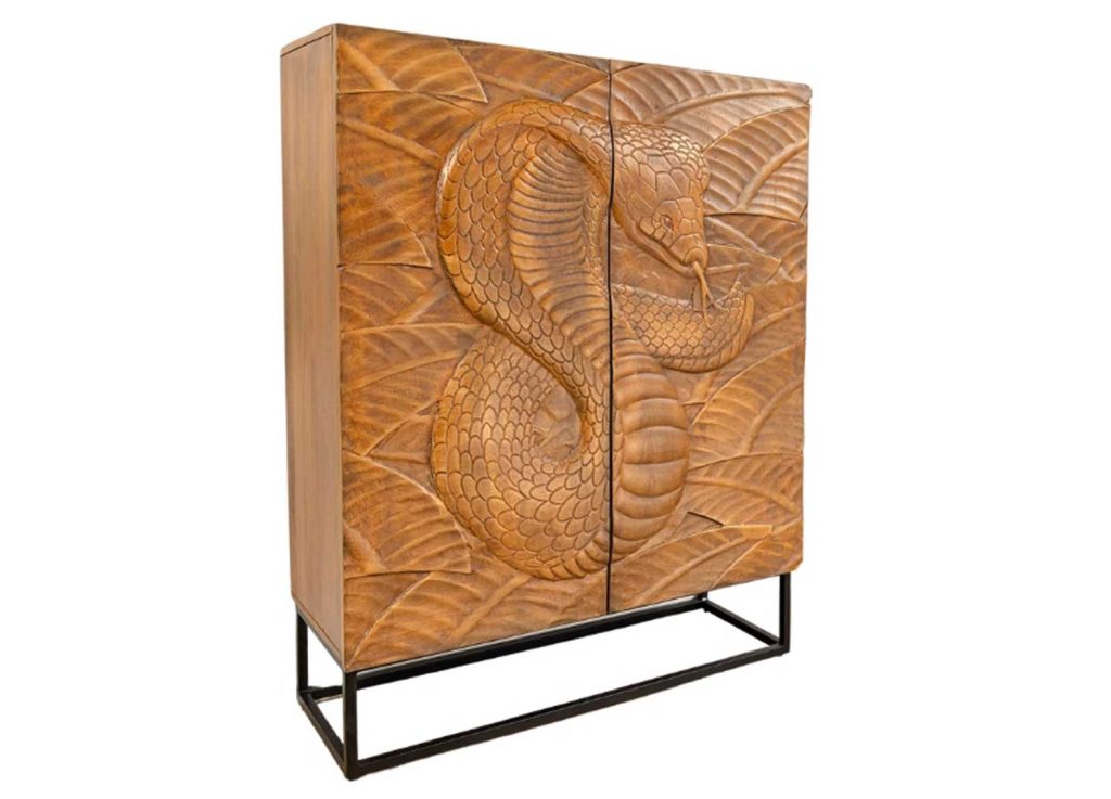Buffet haut en manguier brun serpent Snaky