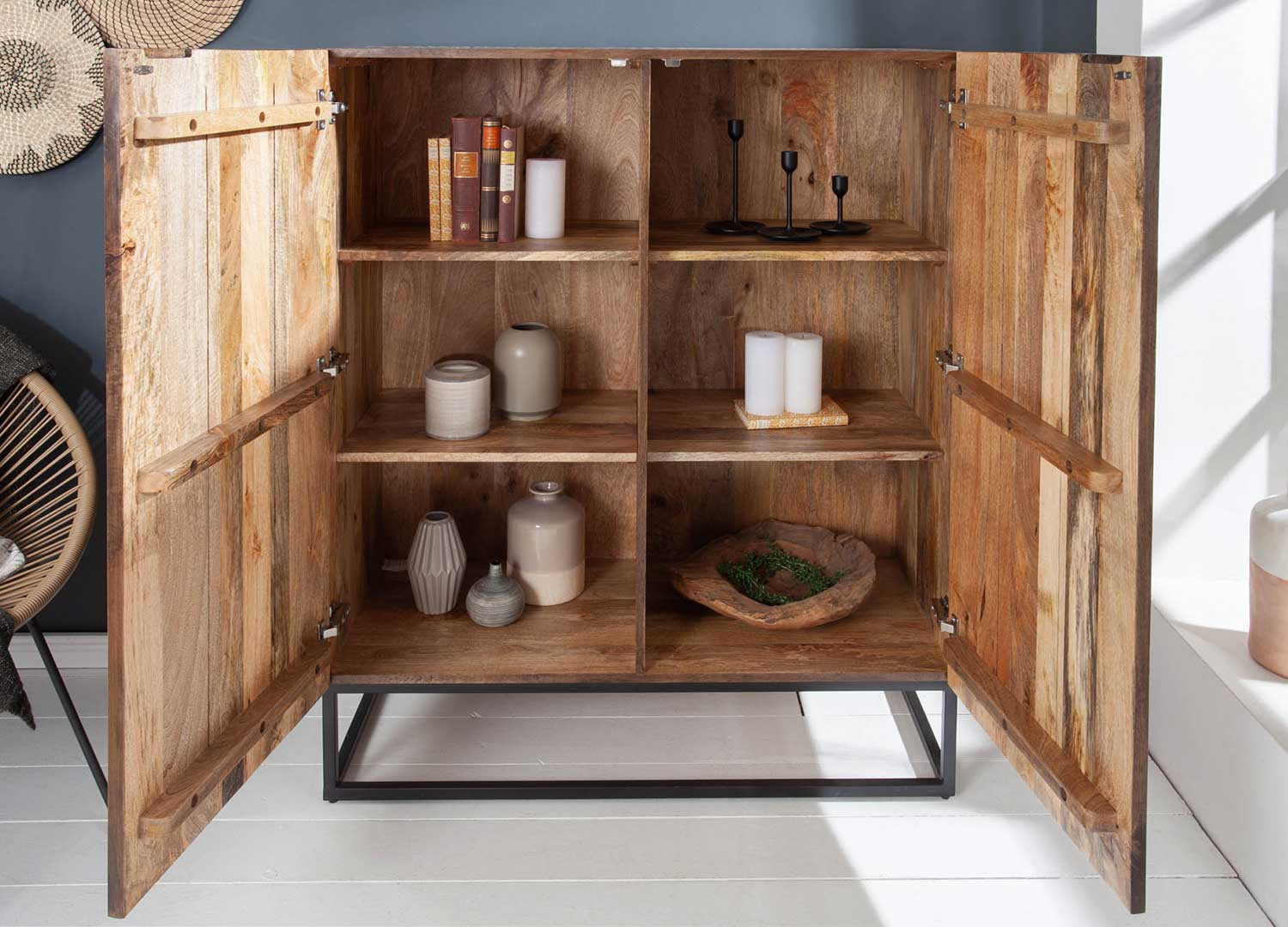 Buffet haut 2 portes 120 cm à motifs