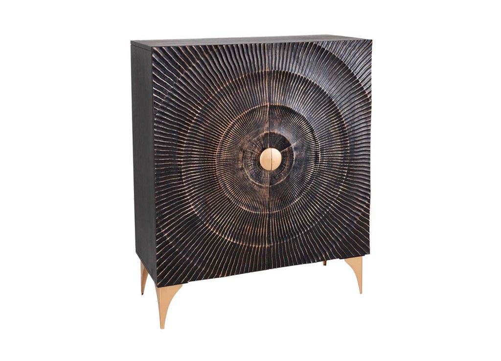 Buffet haut noir en bois de manguier