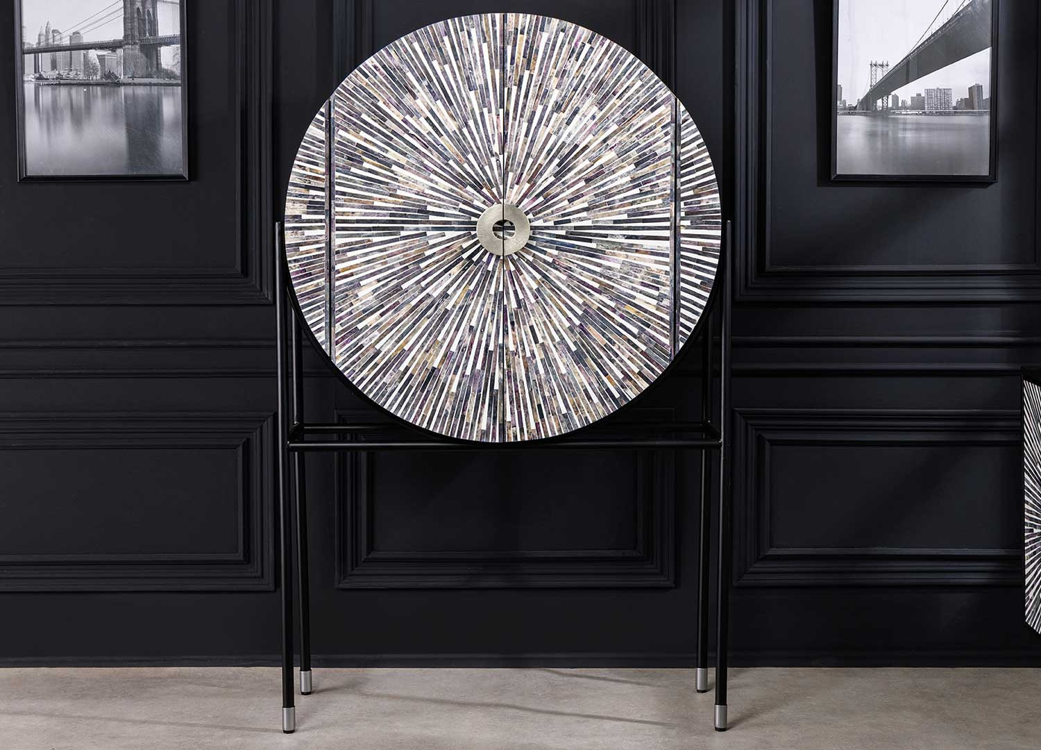 Buffet haut original 2 portes à mosaïques multicolore