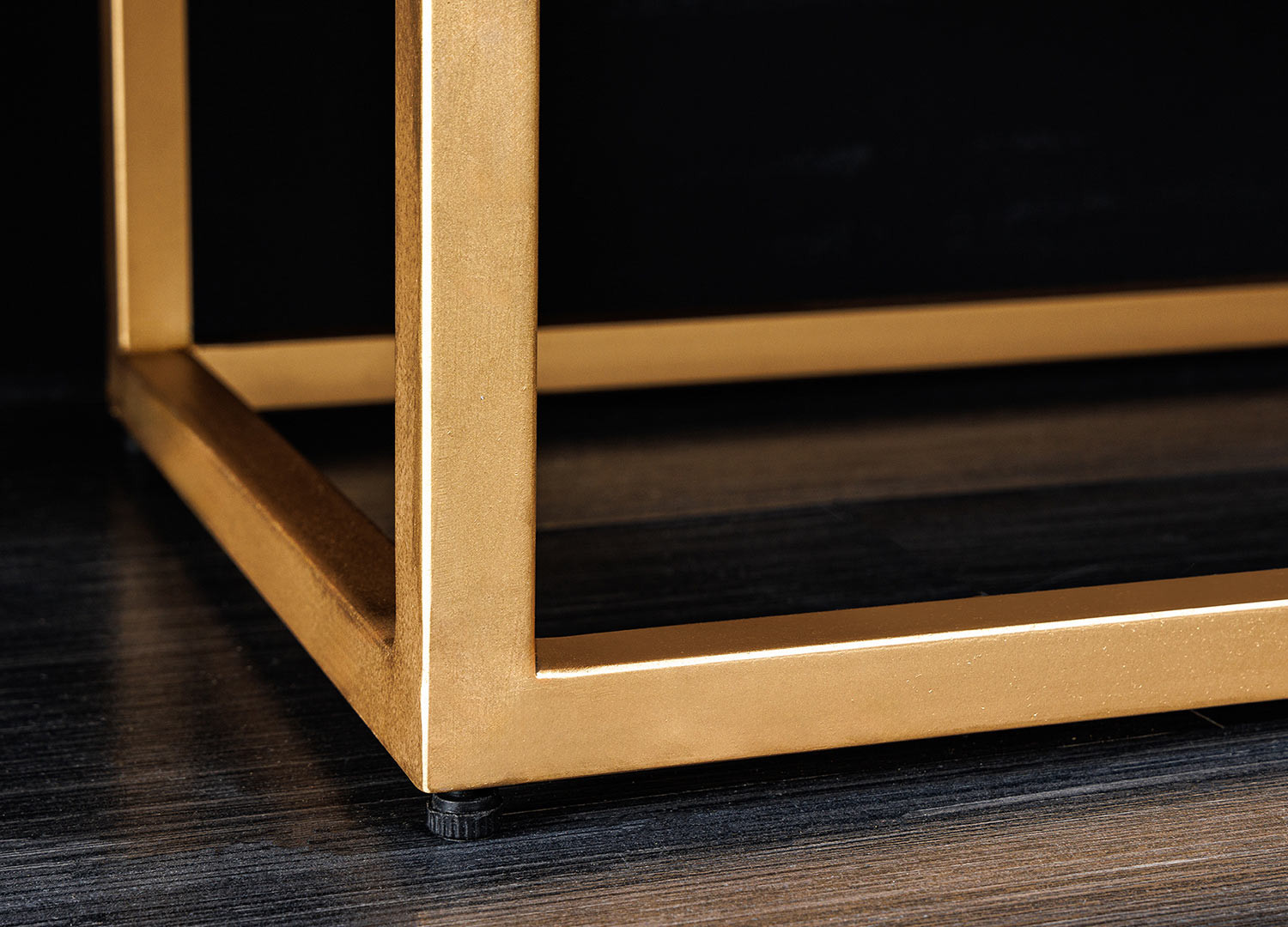 Buffet haut original en bois noir avec façades mandala 2 portes