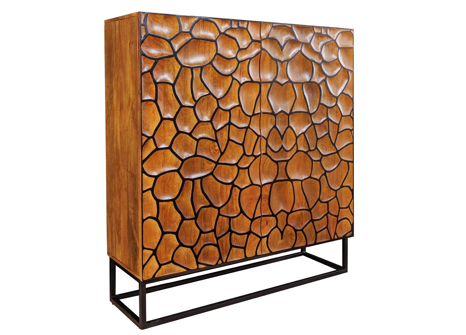 Buffet haut original façades mosaïque manguier et métal Sacha