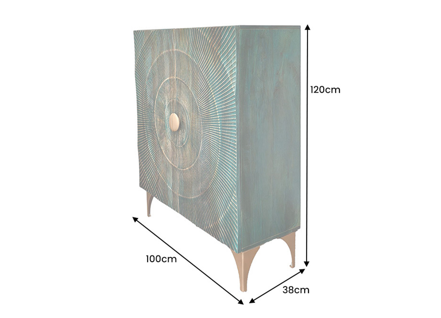 Dimensions détaillées du buffet haut Sunset 120 cm