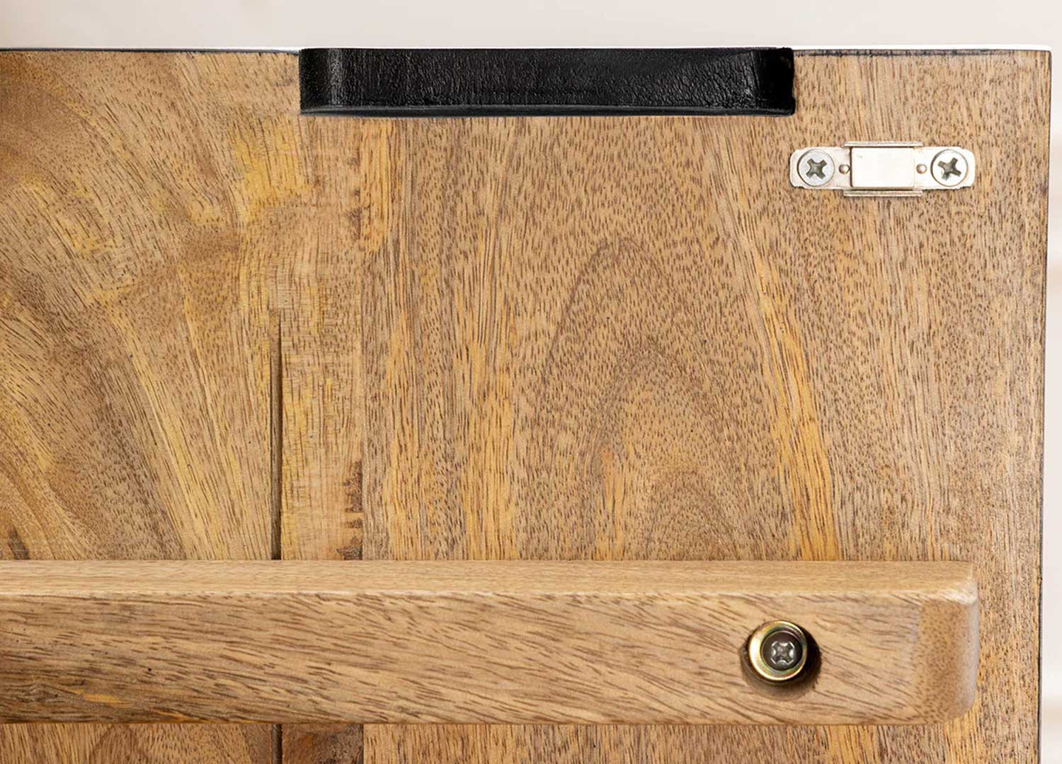 Buffet massif en manguier noir et doré 3D Epona