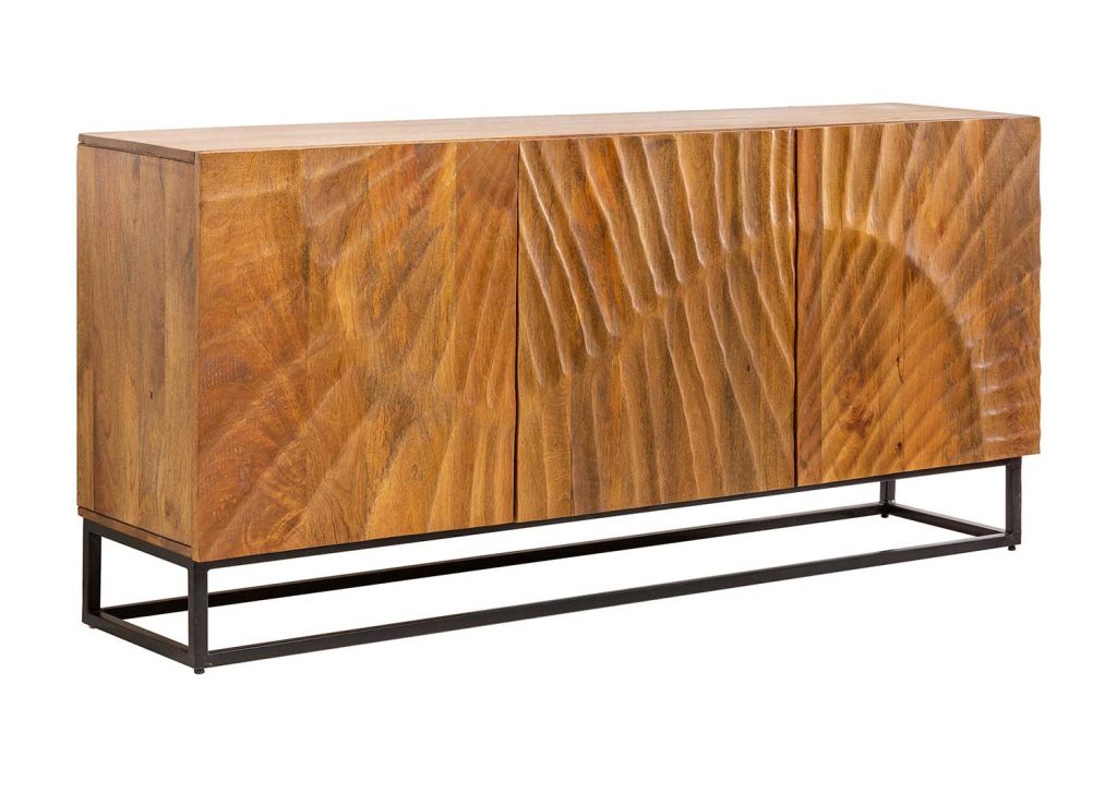 Buffet meuble 3 portes bois massif brun