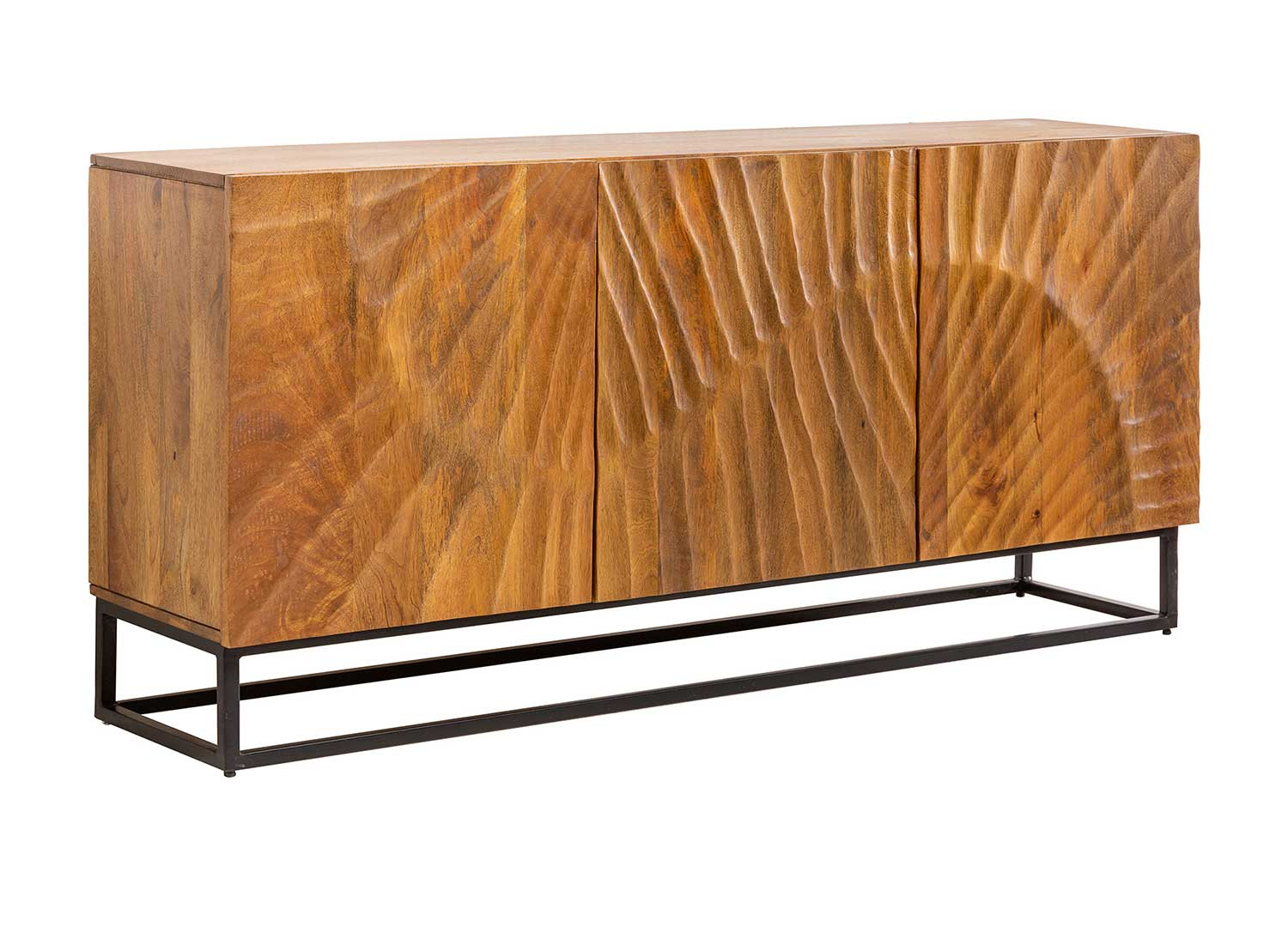 Buffet meuble 3 portes bois massif brun
