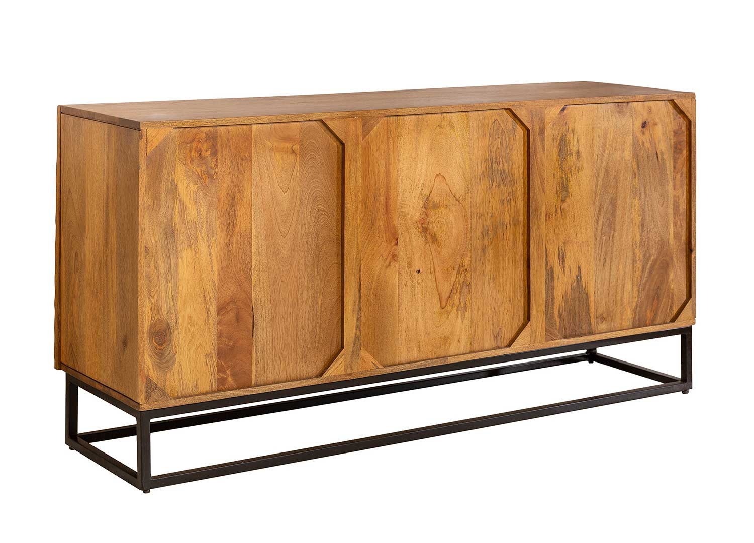 Buffet meuble 3 portes bois massif brun