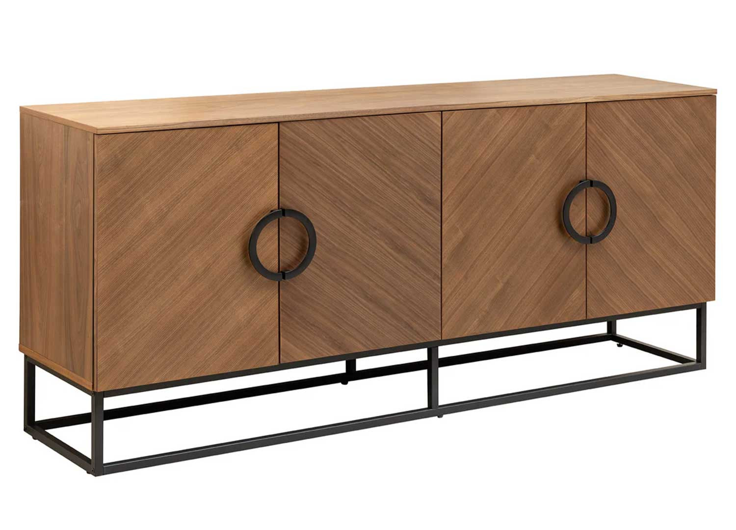 Buffet moderne 180 cm aspect noyer Irma