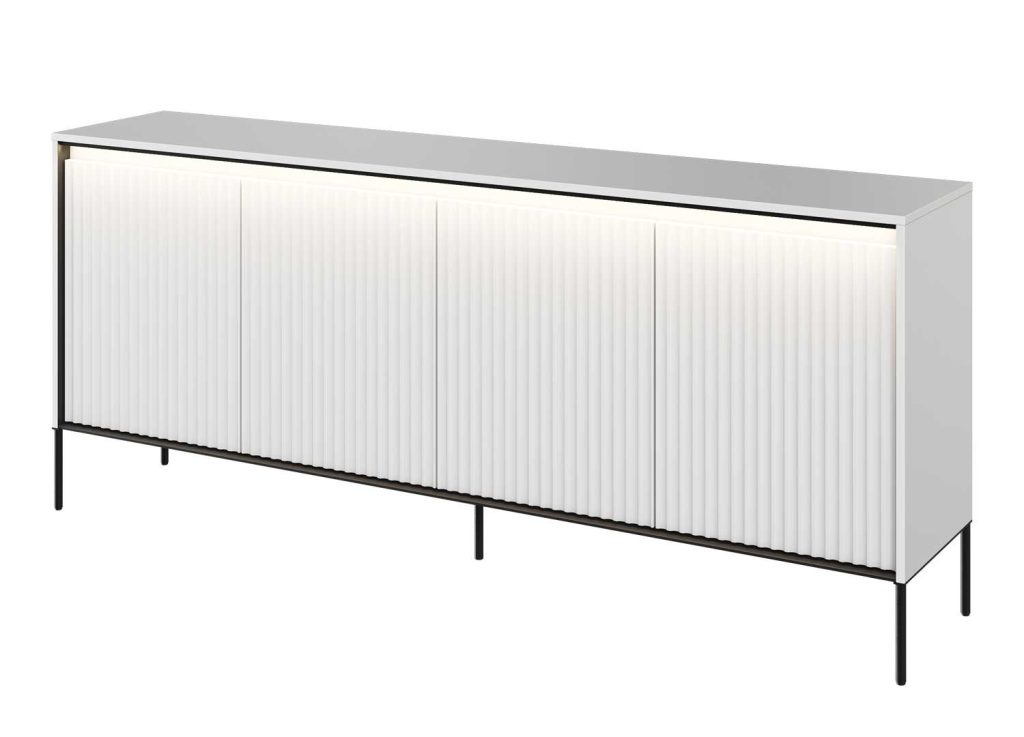 Buffet moderne 4 portes blanc 193 cm Trend