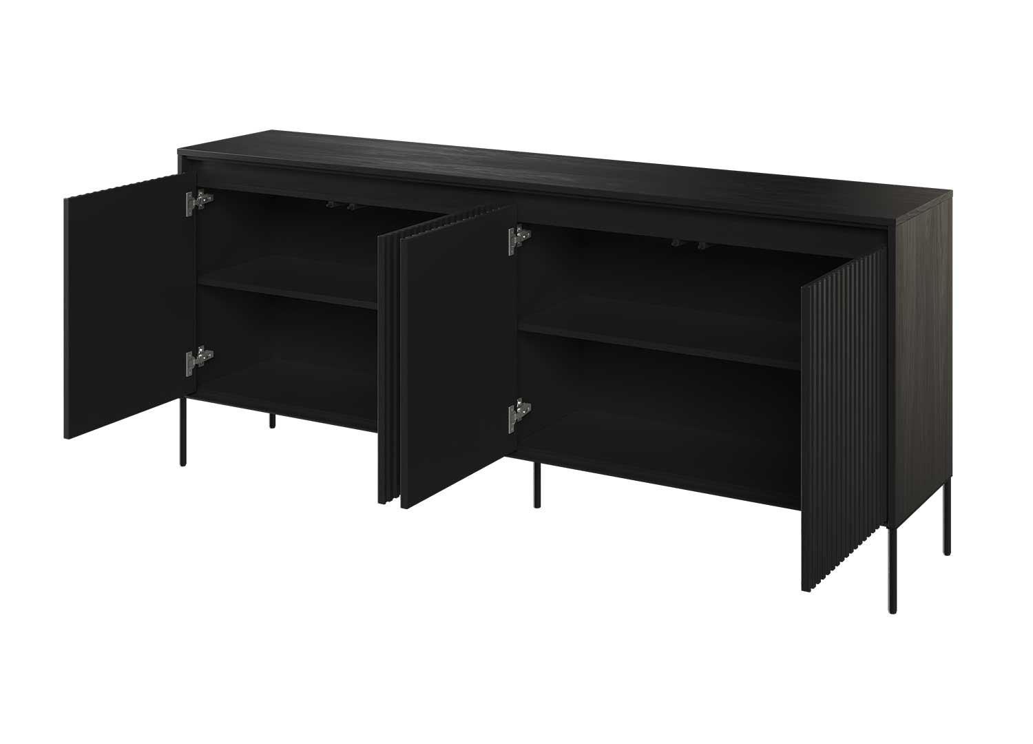 Buffet moderne 4 portes noir 193 cm