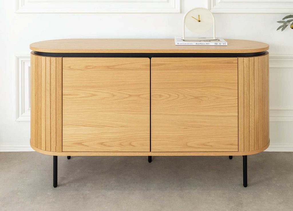 Buffet moderne arrondi 2 portes 120 cm Lili