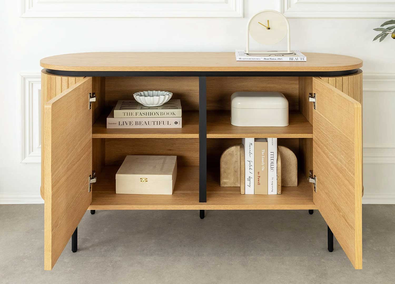 Buffet moderne arrondi 2 portes 120 cm Lili