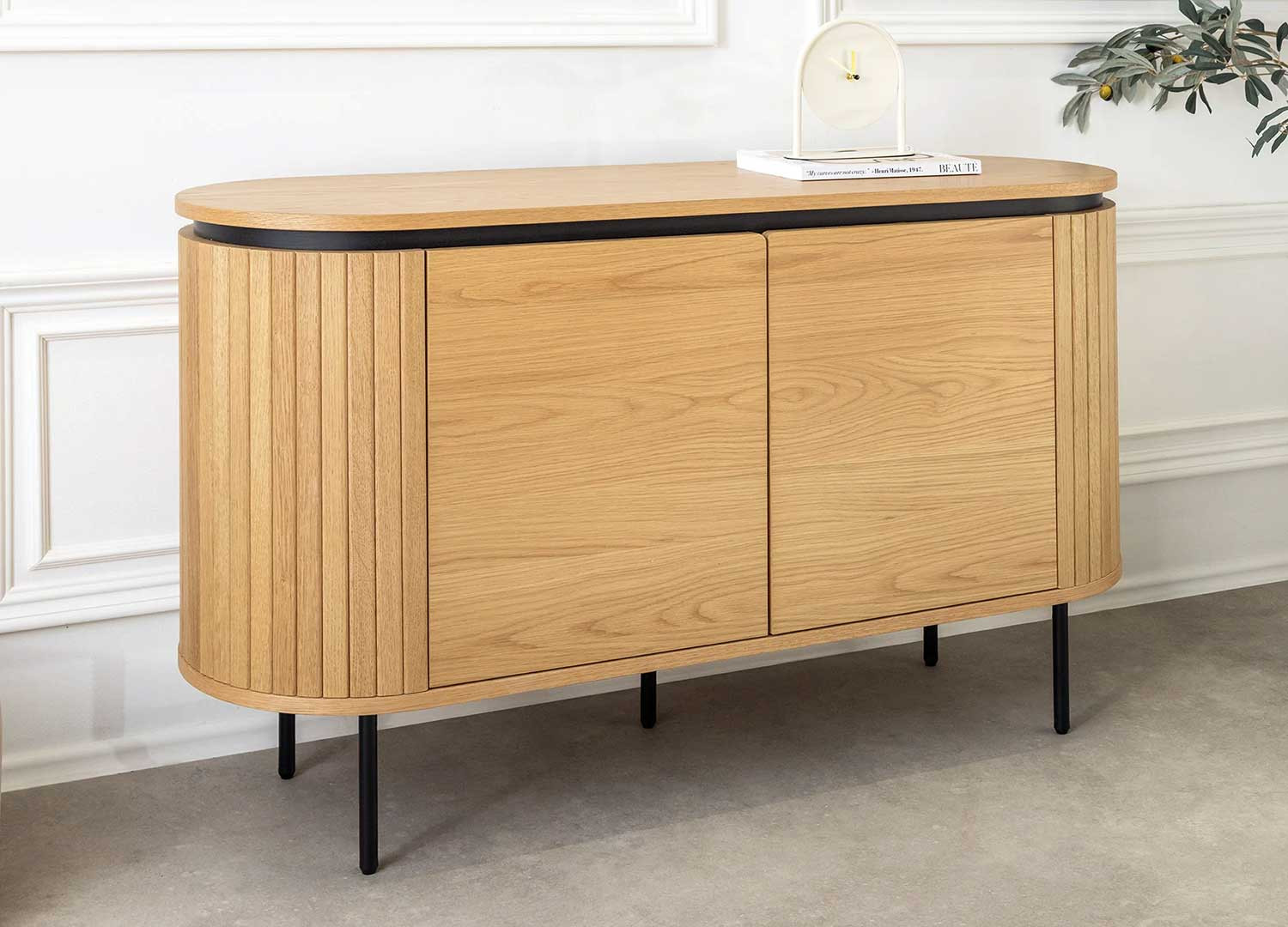 Buffet moderne arrondi 2 portes 120 cm Lili