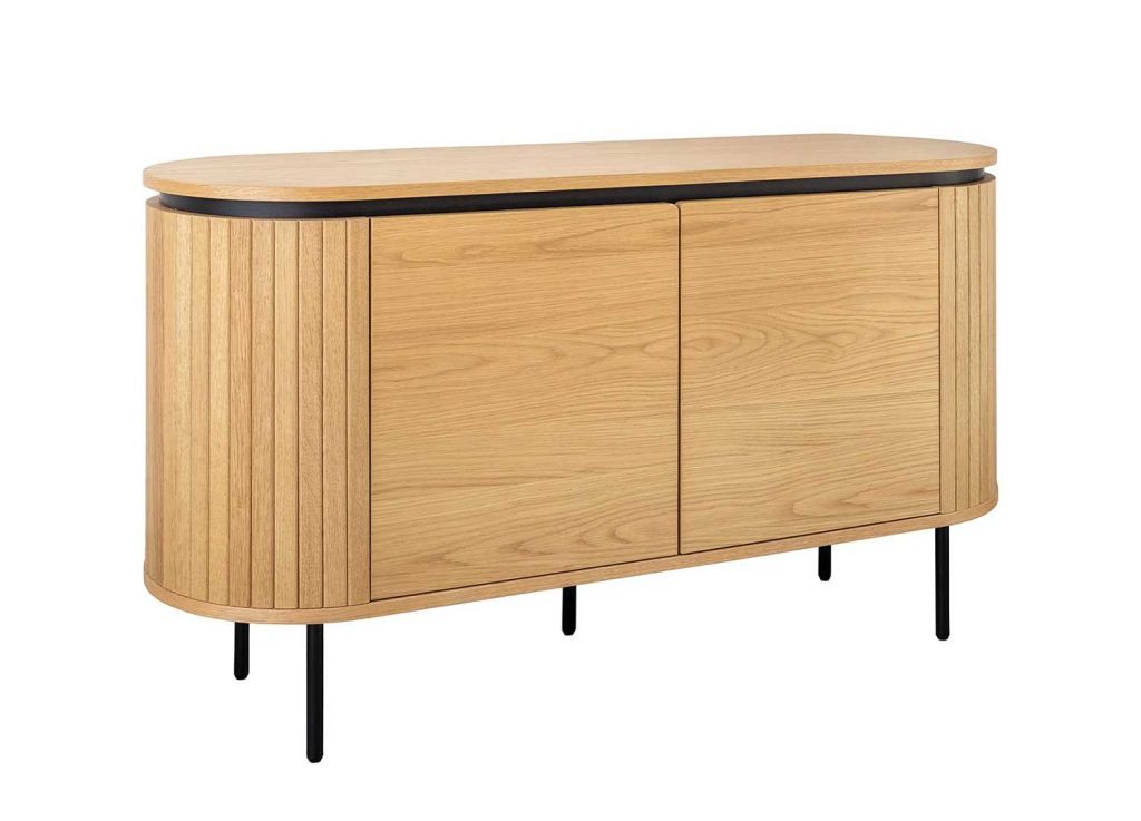 Buffet moderne arrondi 2 portes 120 cm Lili