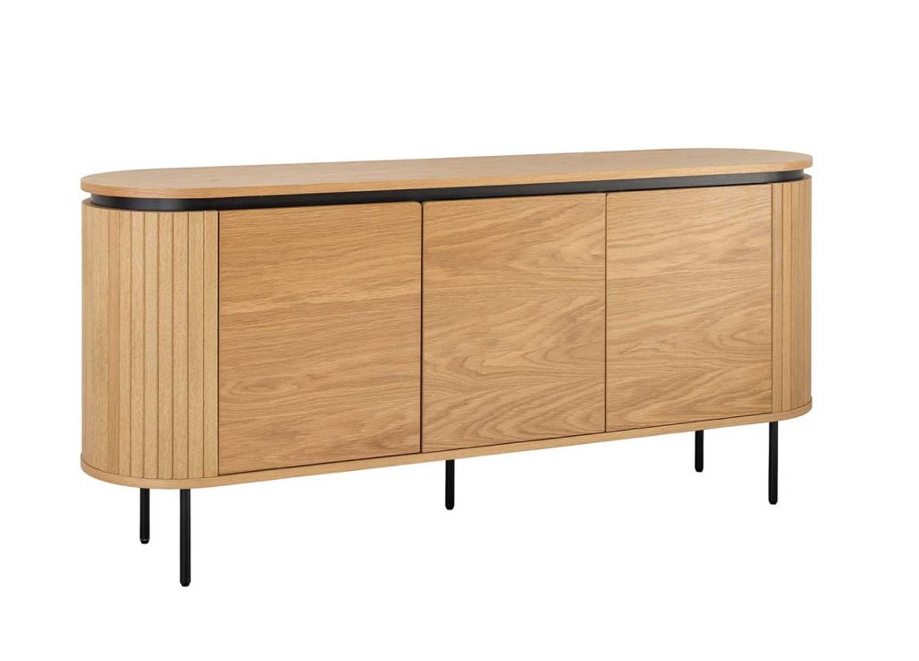 Buffet moderne arrondi 3 portes 160 cm Lili