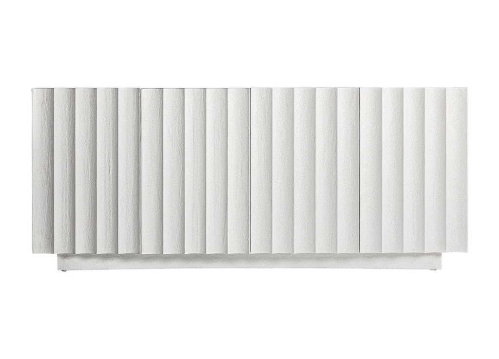 Buffet moderne en résine blanche 180 cm 4 portes Lumina