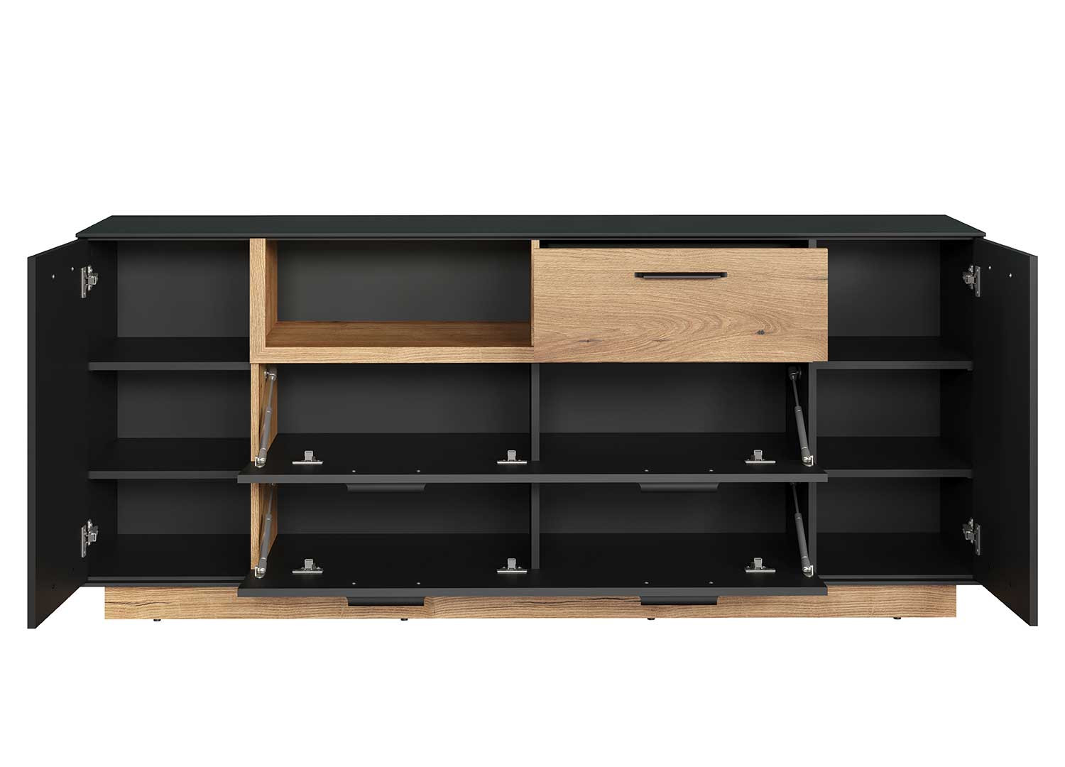 Buffet moderne gris anthracite et chêne