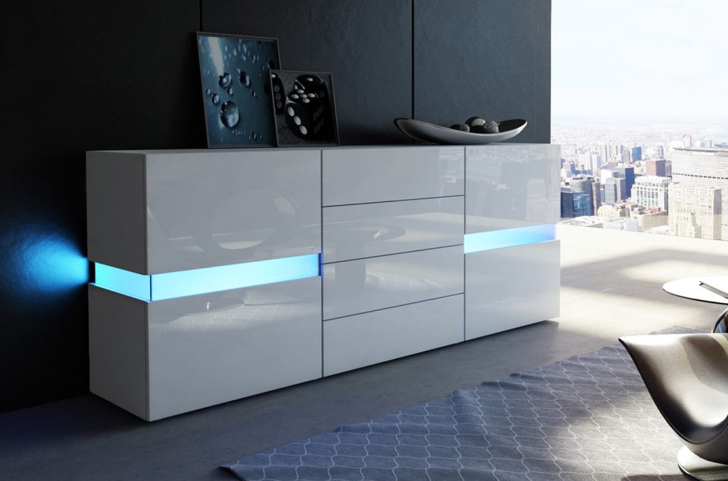 Buffet moderne laqué blanc