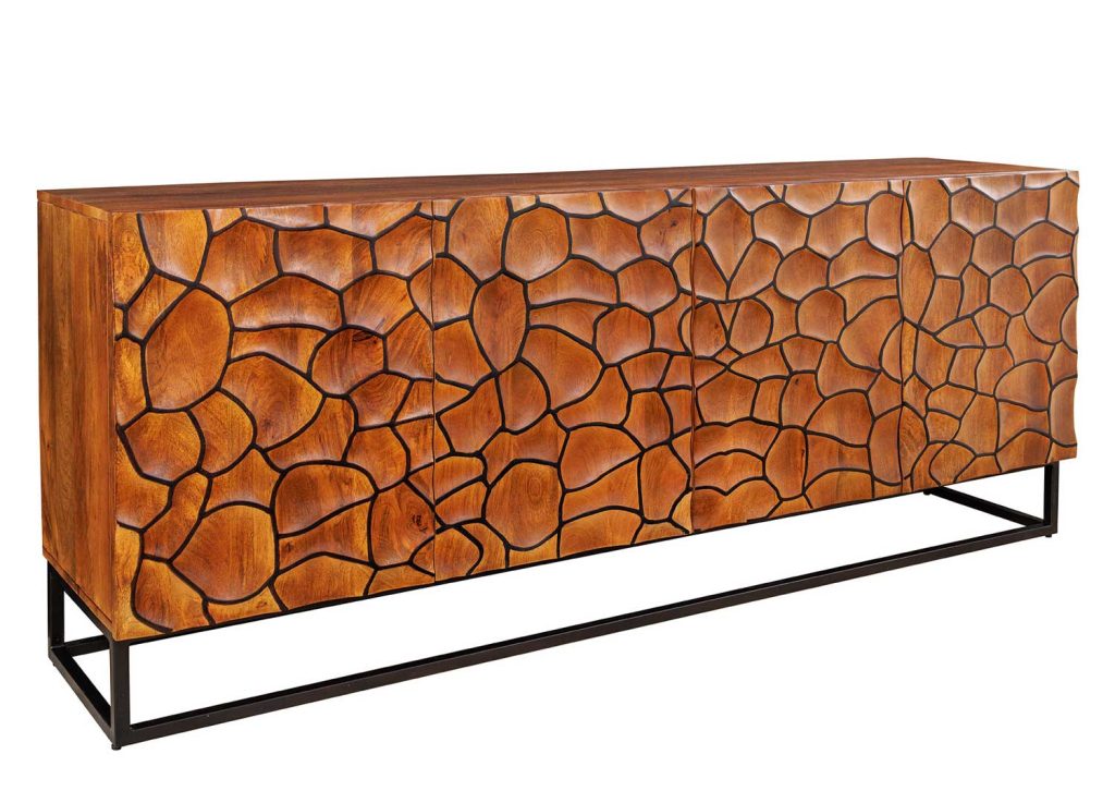 Buffet original façades mosaïque effet 3D manguier marron