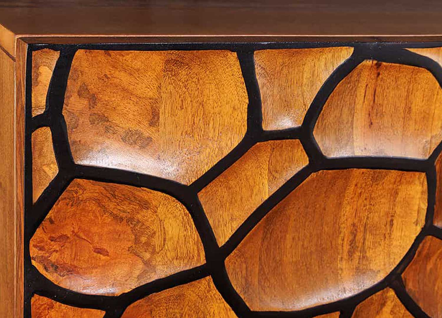Buffet original façades mosaïque effet 3D manguier marron