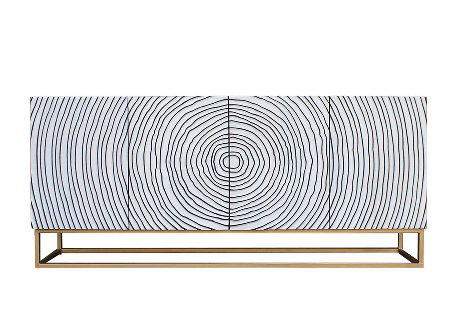 Buffet original moderne à motifs cercles 3D blanc et noir Adamo