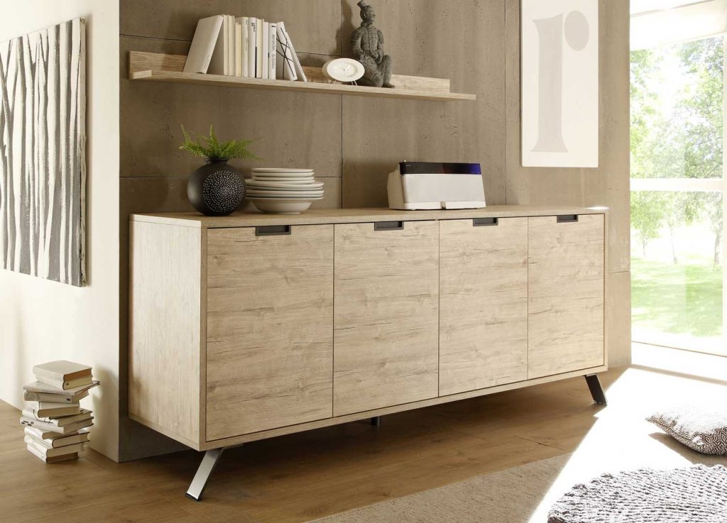 Buffet salle à manger 4 portes chêne 207 cm