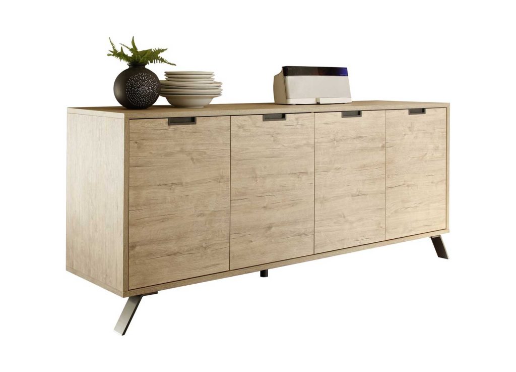 Buffet salle à manger 4 portes chêne 207 cm