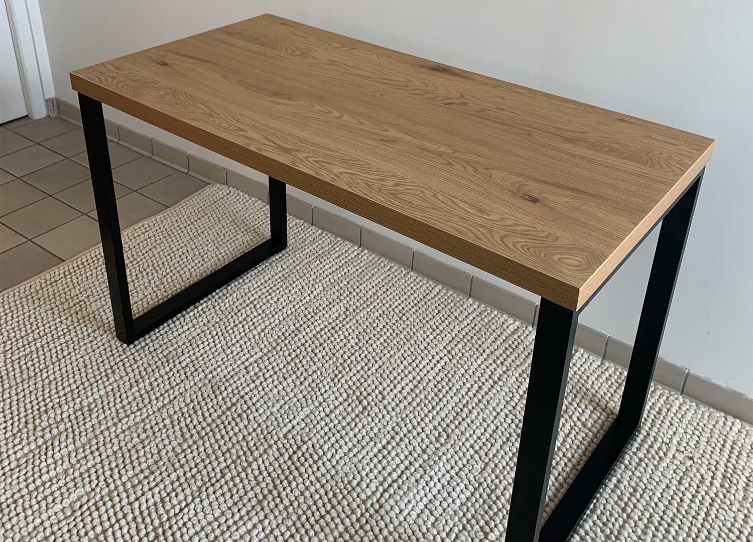 Bureau 120 cm chêne et métal noir "SECONDE VIE"