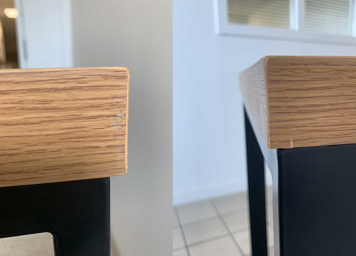 Bureau 120 cm chêne et métal noir "SECONDE VIE"
