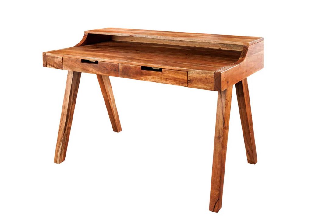 Bureau 2 tiroirs en bois d'acacia Lucia