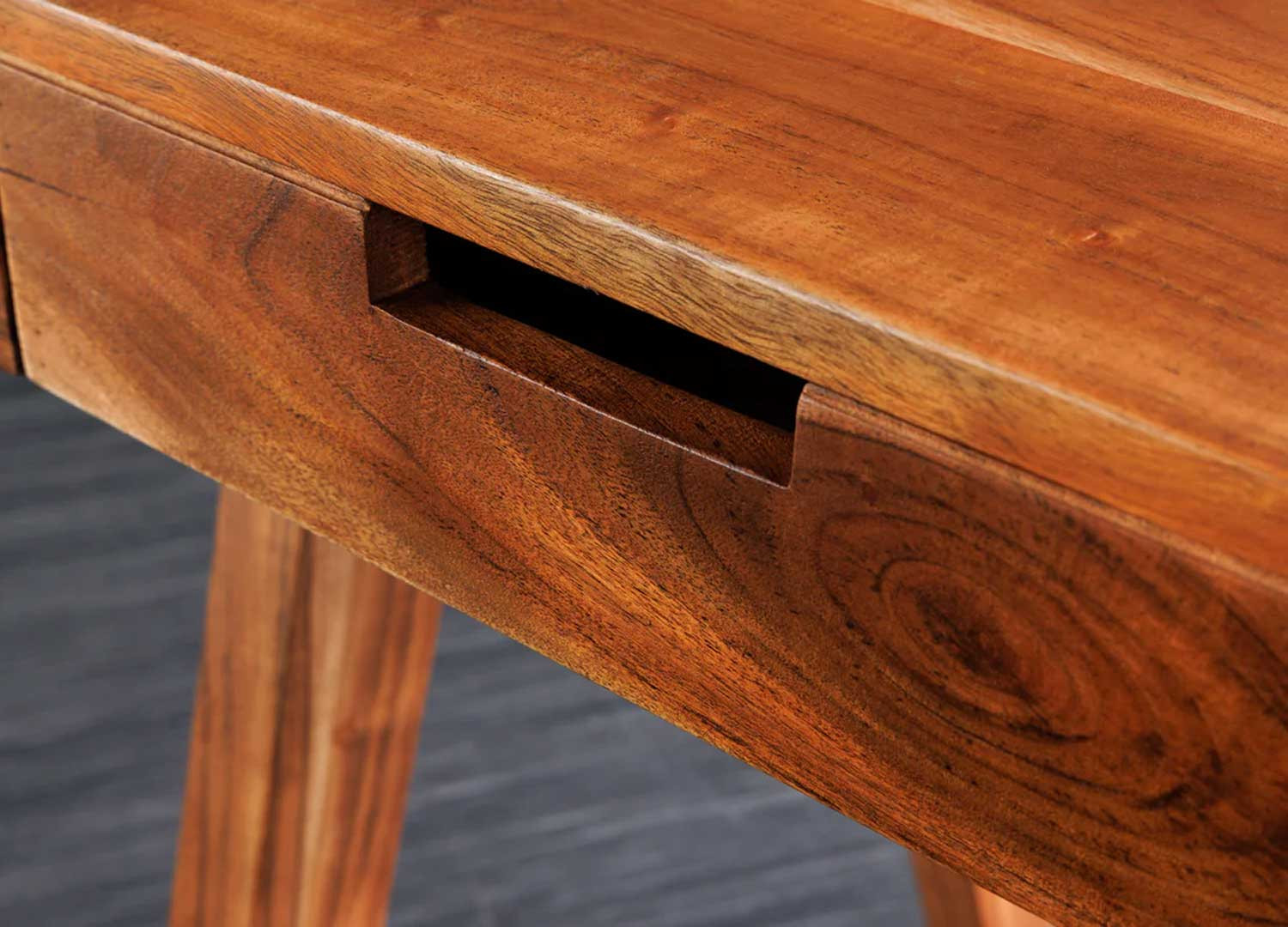 Bureau 2 tiroirs en bois d'acacia Lucia