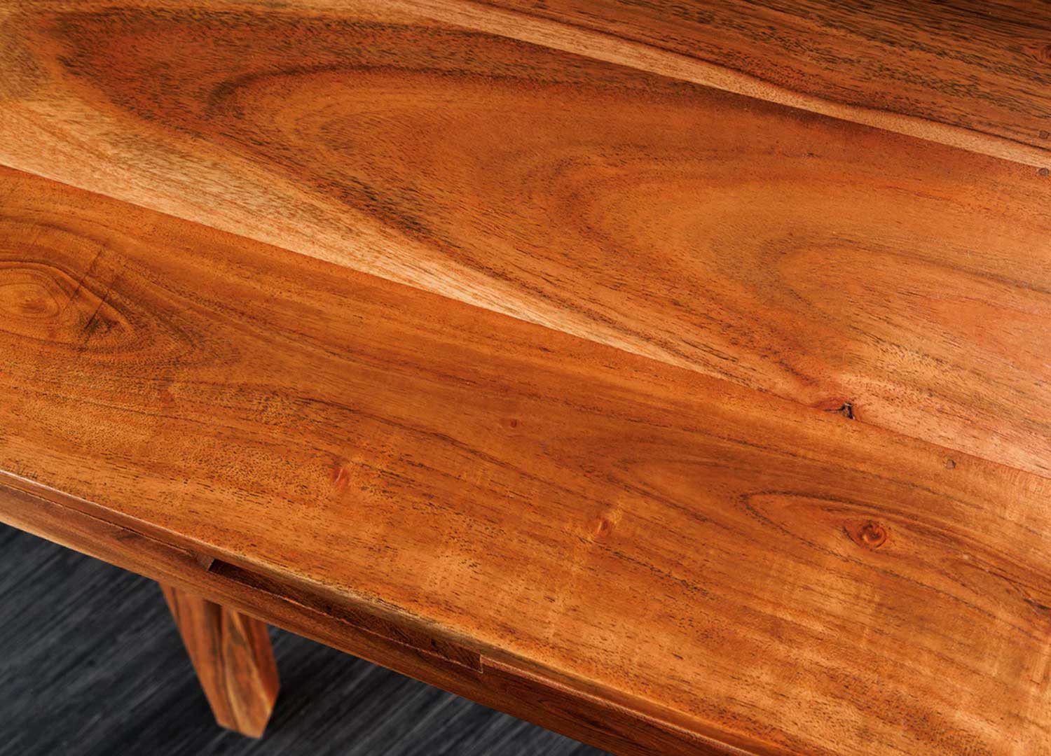 Bureau 2 tiroirs en bois d'acacia Lucia