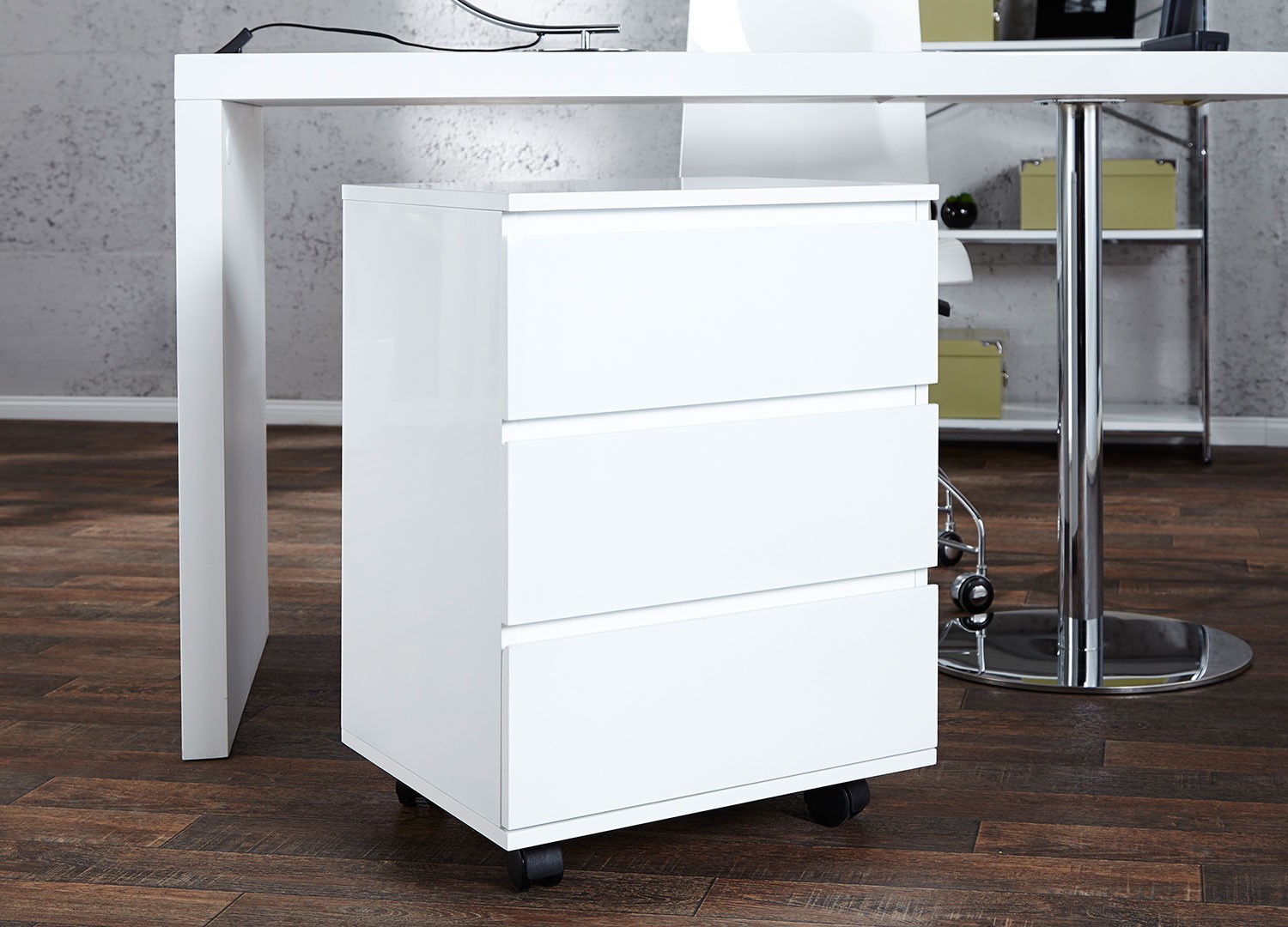 Bureau blanc brillant 120 cm