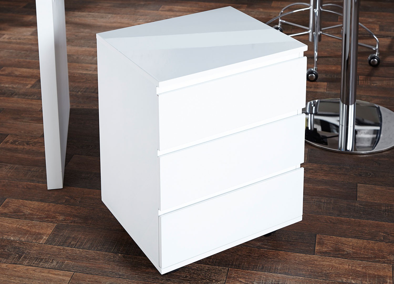 Bureau blanc brillant 120 cm