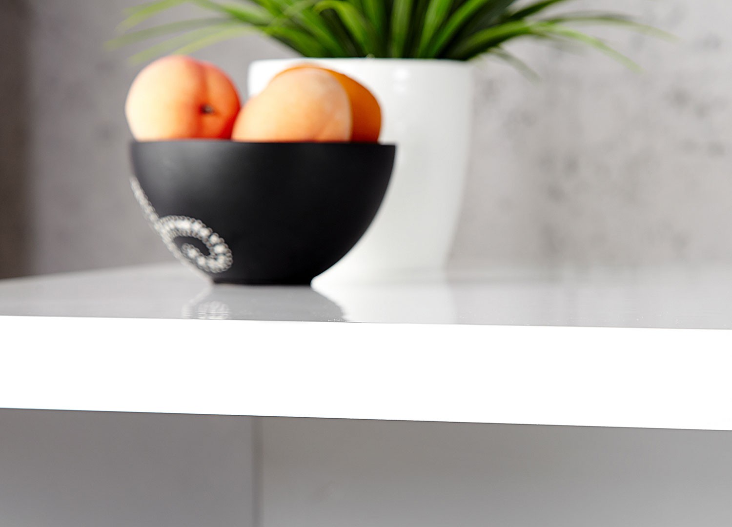 Bureau blanc brillant 140 cm